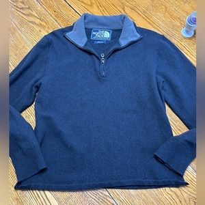 The North Face cotton/wool blend 3/4 zip sweater.  Size Small.
